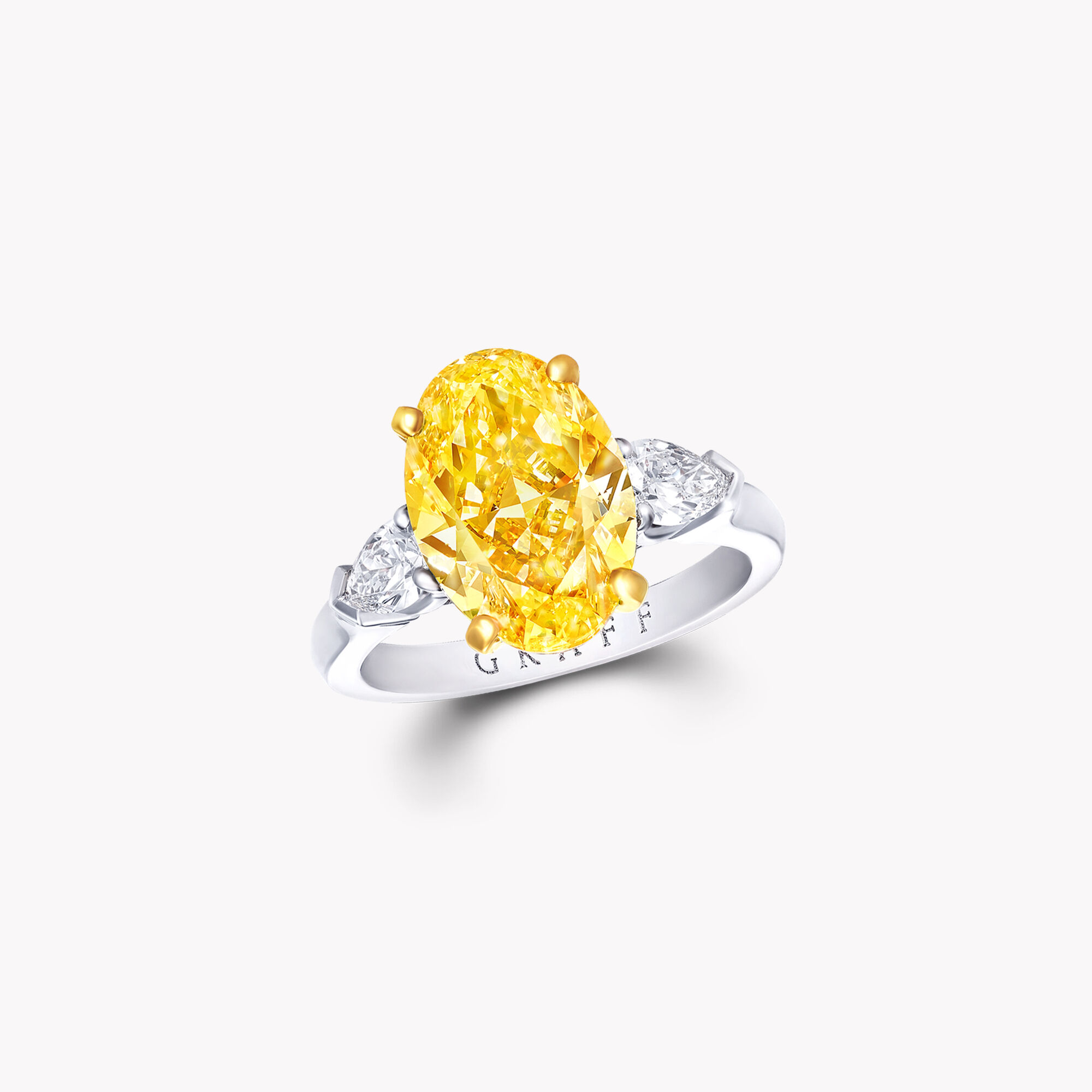 Oval Yellow Diamond Ring Classic Graff Graff