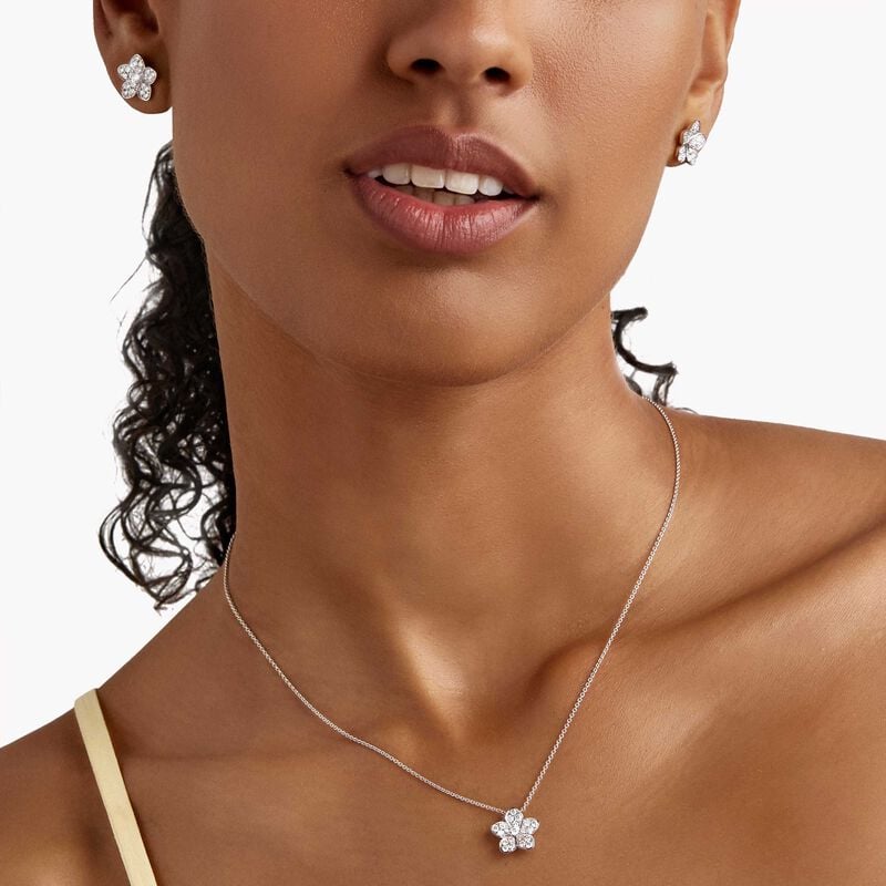 Wild Flower Pavé Diamond Stud Earrings, , hi-res