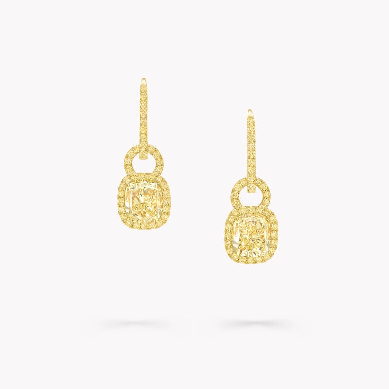  Icon 8 Cushion Yellow Diamond Earrings