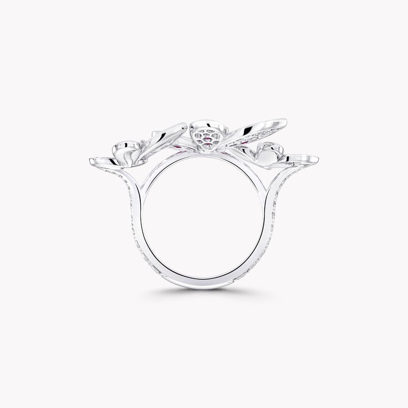 Triple Butterfly Pink Sapphire and Diamond Ring