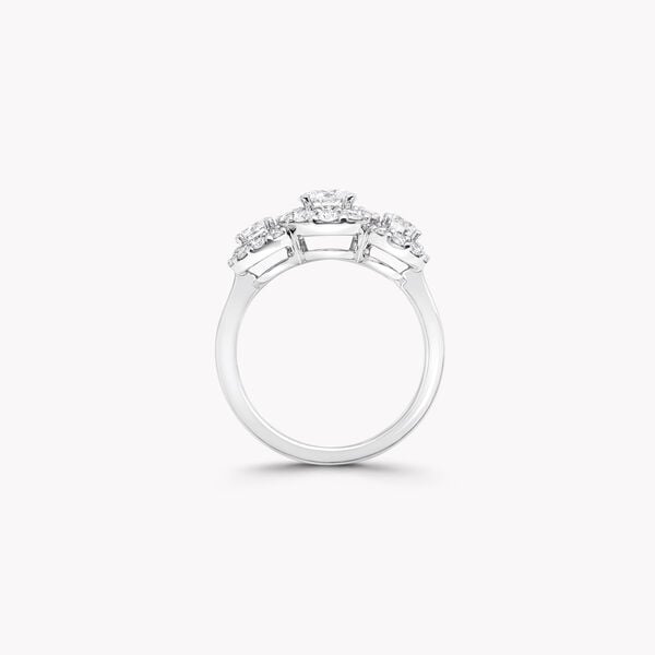 Icon Three Stone Round Diamond Engagement Ring, , hi-res