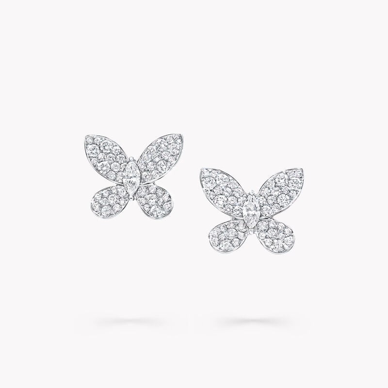 Clous d'oreilles en diamants Pavé Butterfly