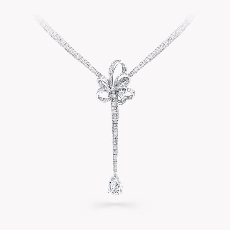 Tilda's Bow Diamond Drop High Jewellery Necklace