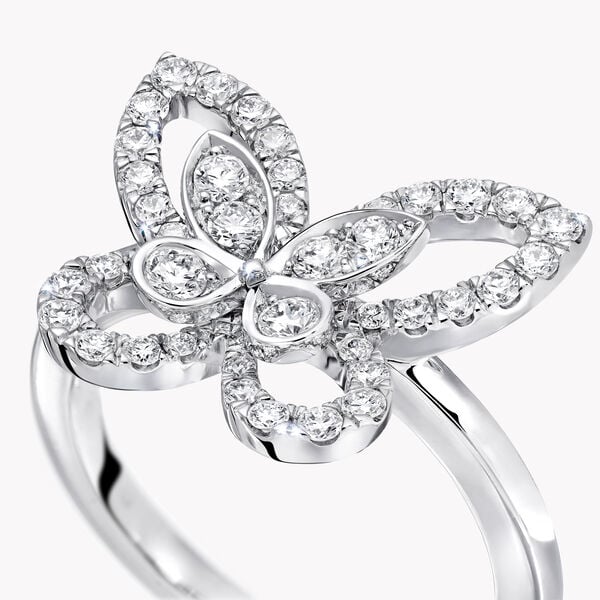 Butterfly Silhouette Diamond Mini Ring, , hi-res
