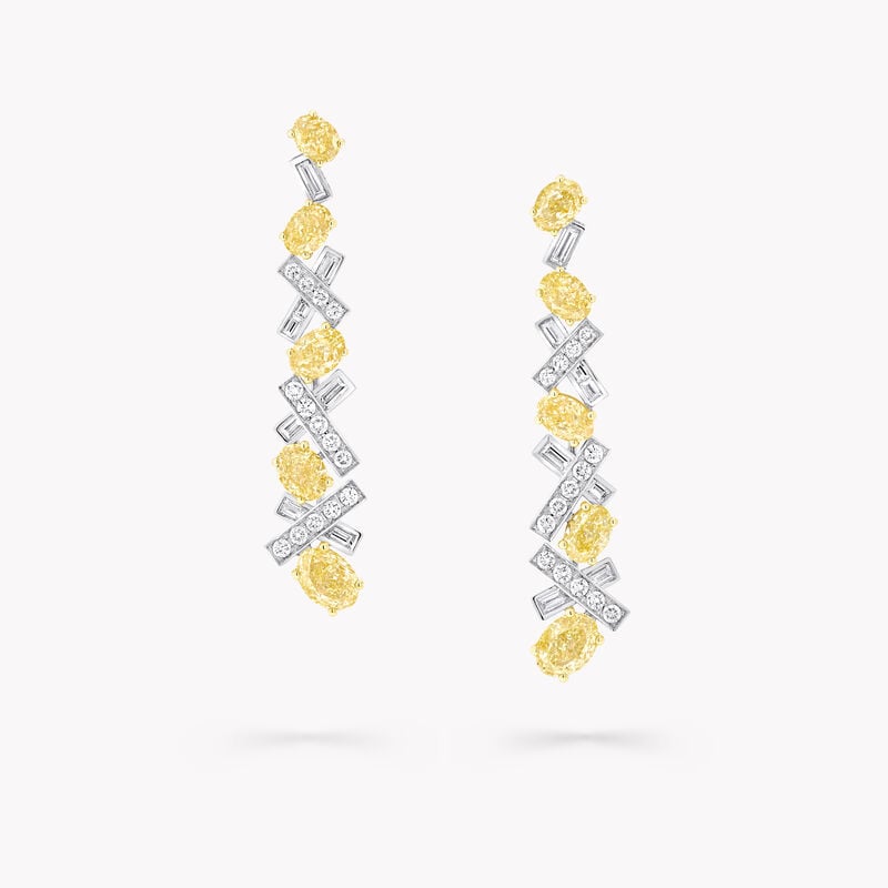Threads黃鑽和白鑽高級珠寶耳環