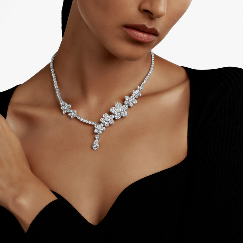 Wild Flower Diamond Drop Necklace, , hi-res