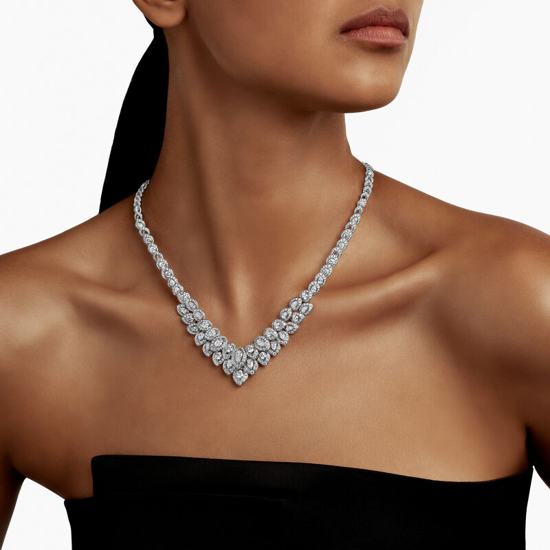 Peony Diamond V Shape Necklace, , hi-res