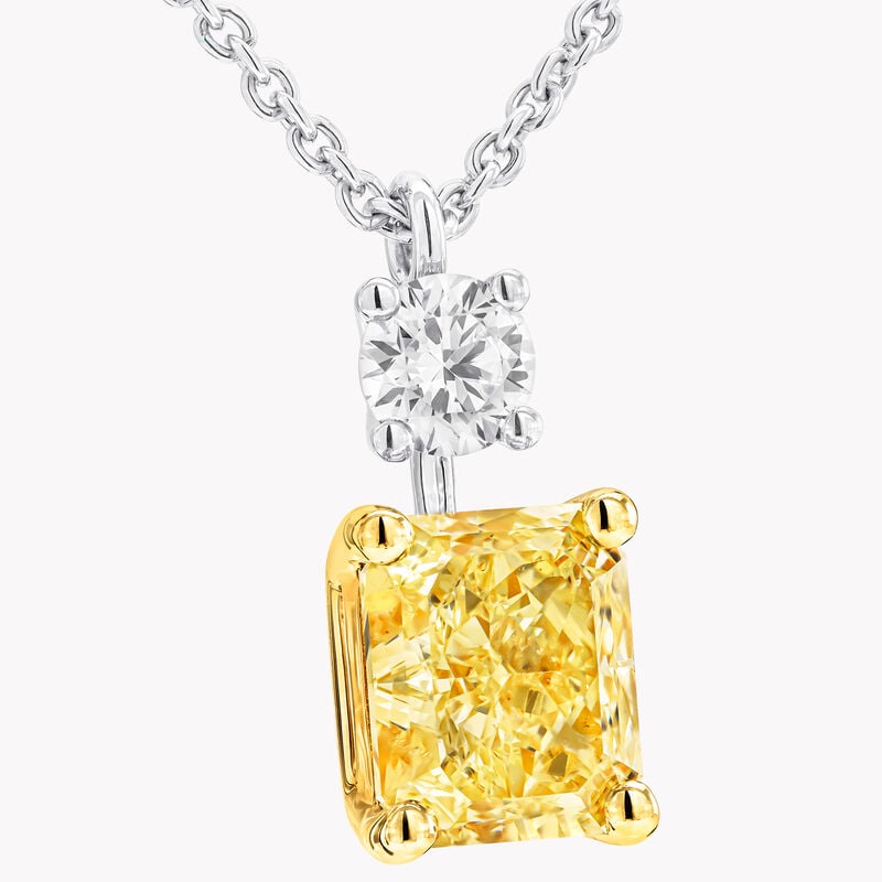 Radiant Cut Yellow Diamond Pendant