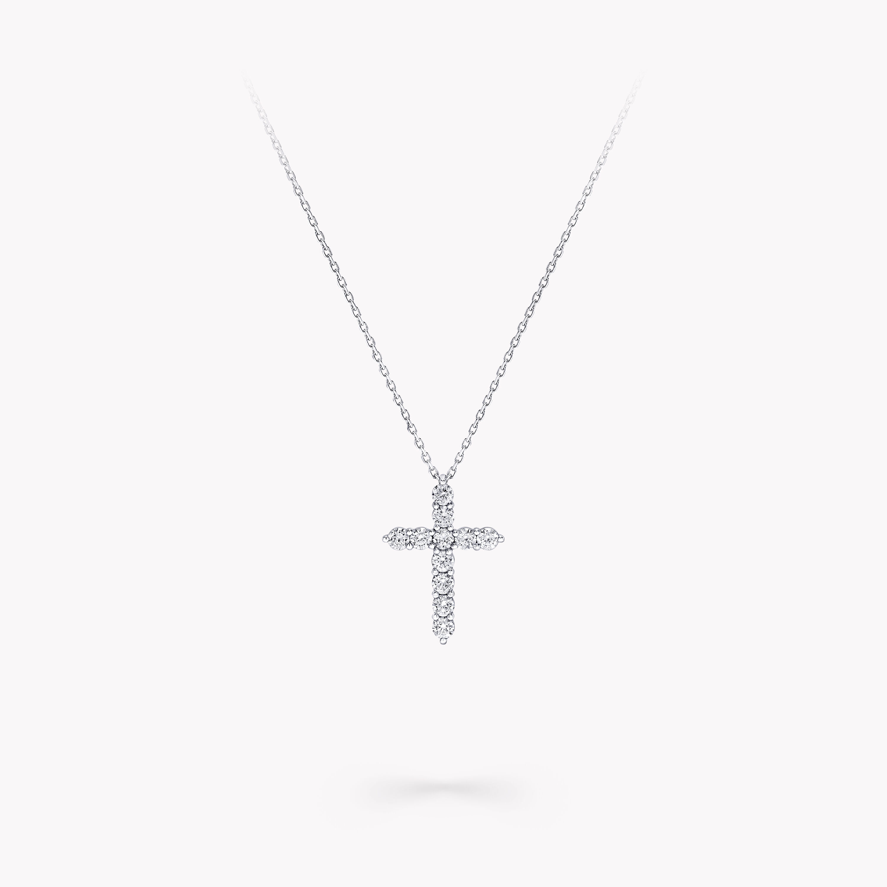 ラウンドダイヤモンド クロス ミニペンダント, White Gold - Graff