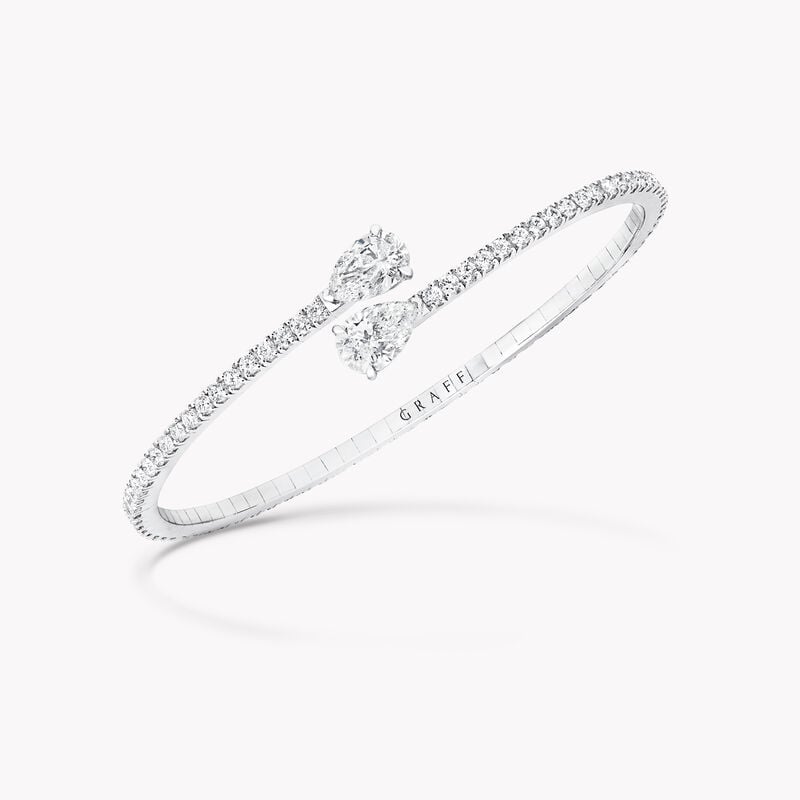 Bracelet rigide en diamants Duet à enrouler autour du poignet