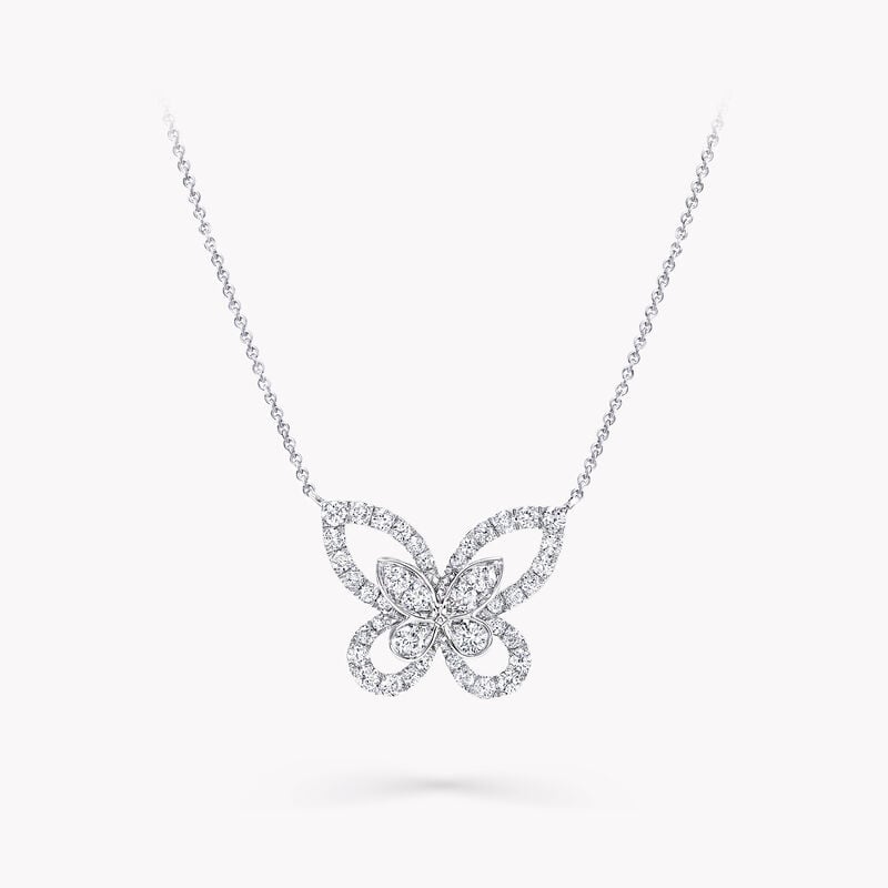 Butterfly Silhouette Diamond Pendant, , hi-res