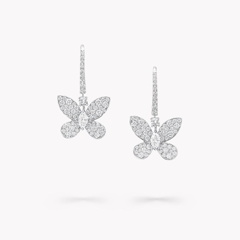 Boucles d'oreilles « goutte » en diamants Pavé Butterfly