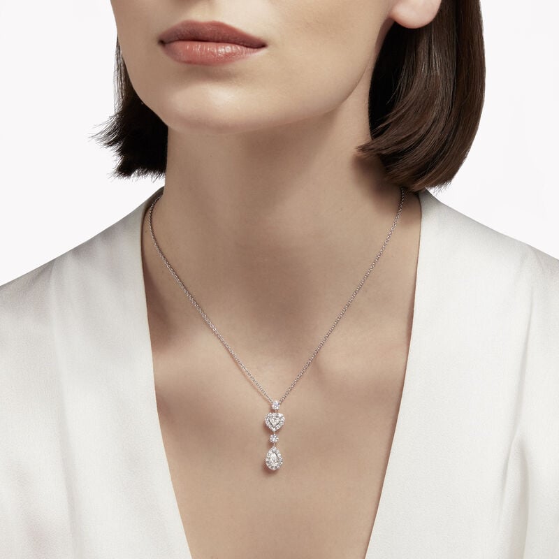Icon Heart and Pear Shape Diamond Drop Necklace