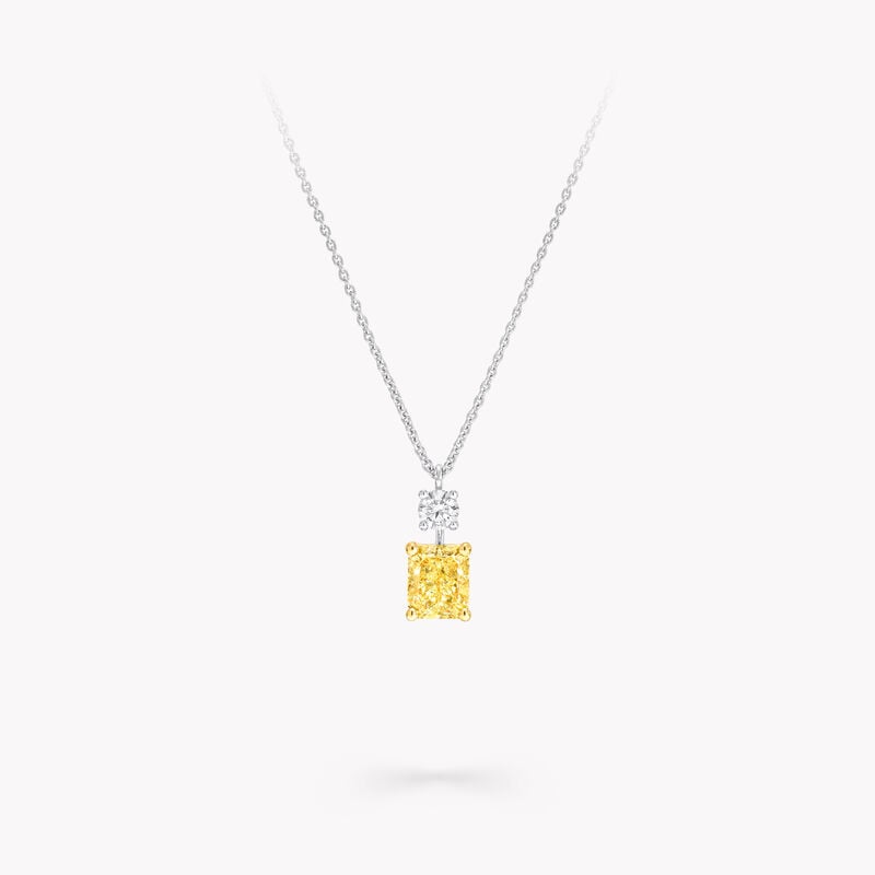 Radiant Cut Yellow Diamond Pendant