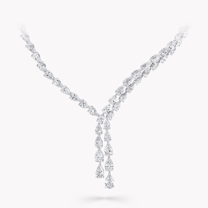 Pear Shape Diamond Cross-over Necklace