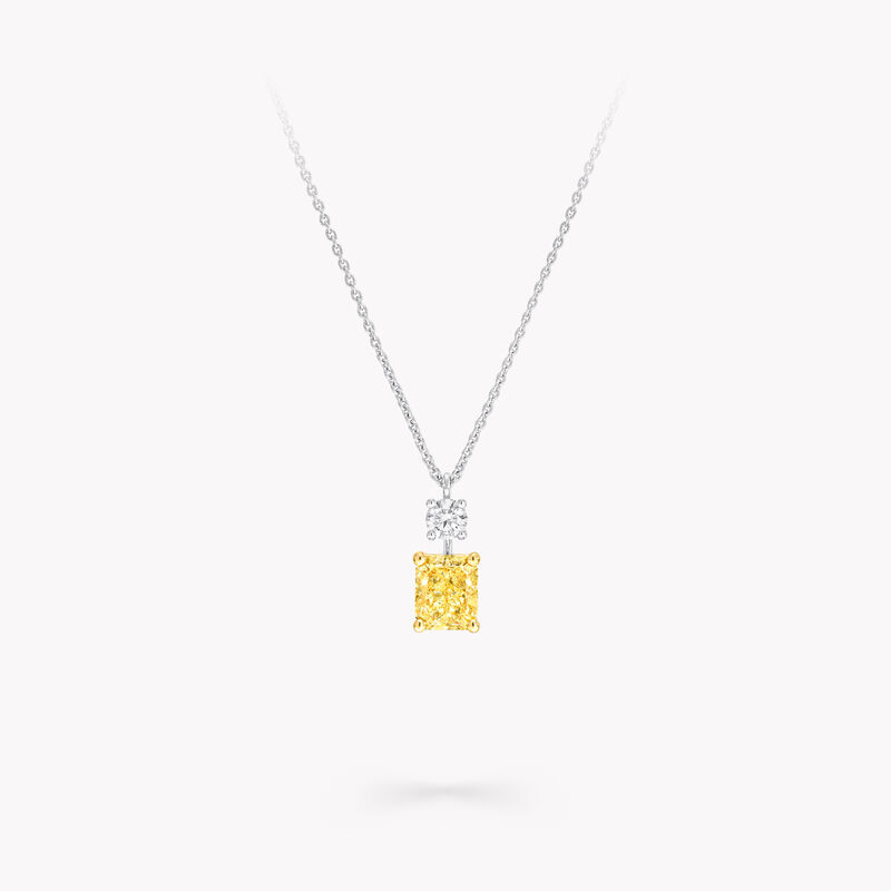 Radiant Cut Yellow Diamond Pendant