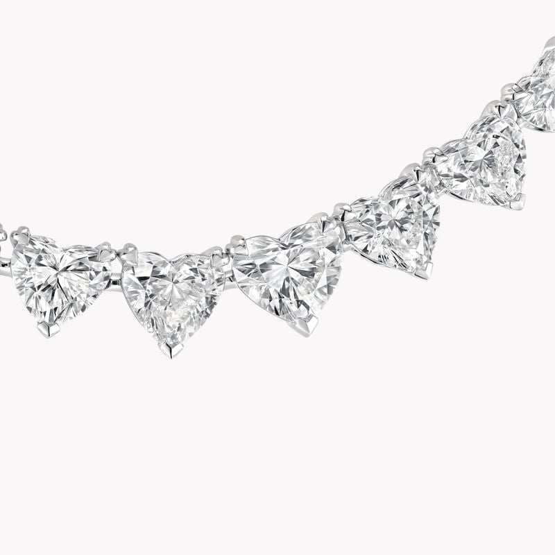 Heart Shape Diamond Graduated Line Necklace