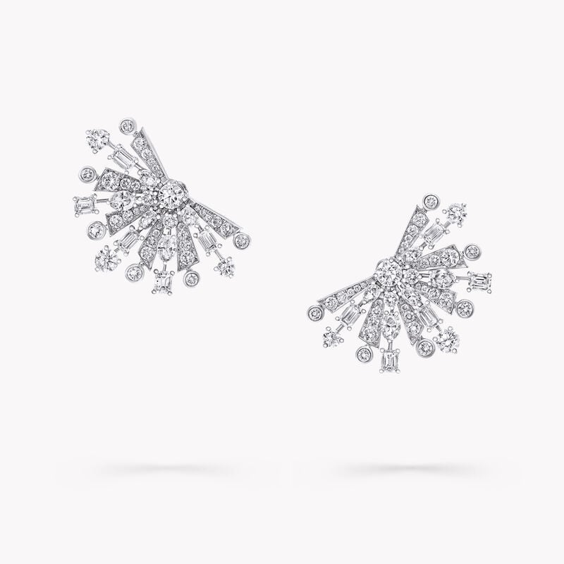 Boucles d&rsquo;oreilles en diamants motif La Nouvelle Aube