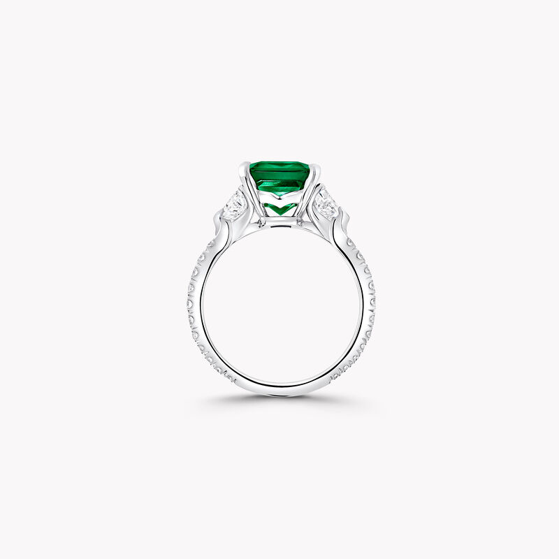 Emerald Cut Emerald and Diamond Solitaire Ring