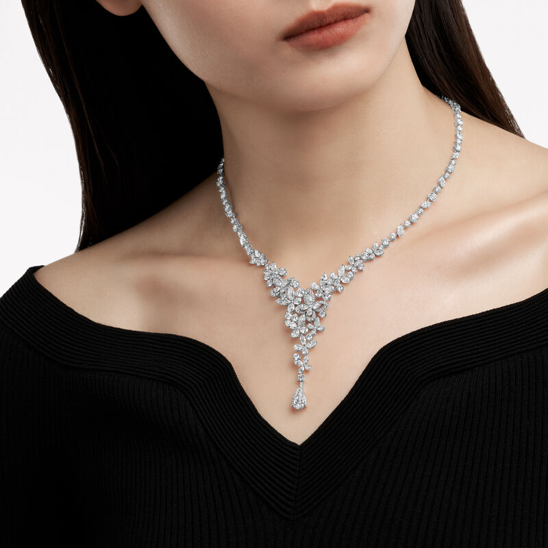 Classic Butterfly Diamond Drop Necklace