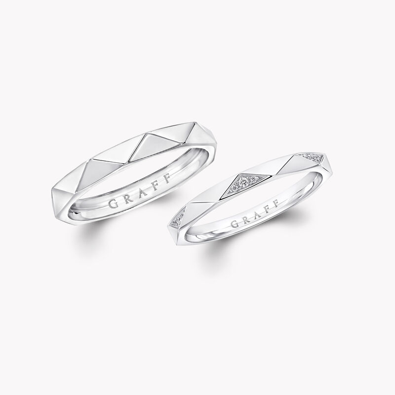 Laurence Graff Signature Pav&eacute; and Plain Band Set