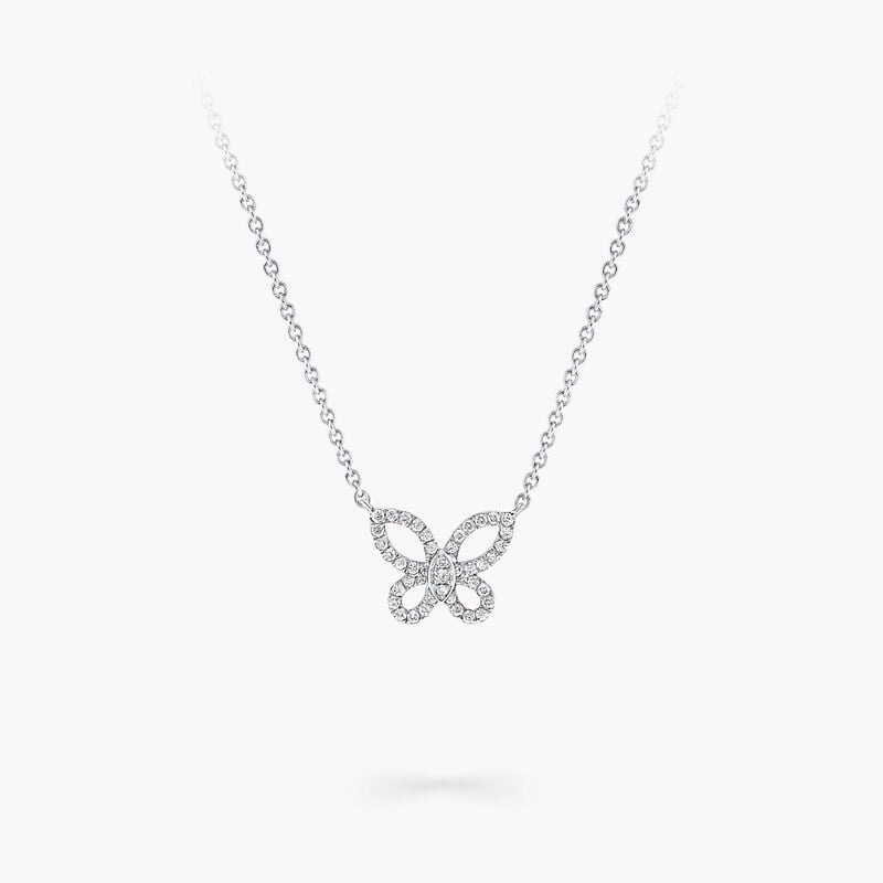 Mini Butterfly Silhouette Diamond Pendant