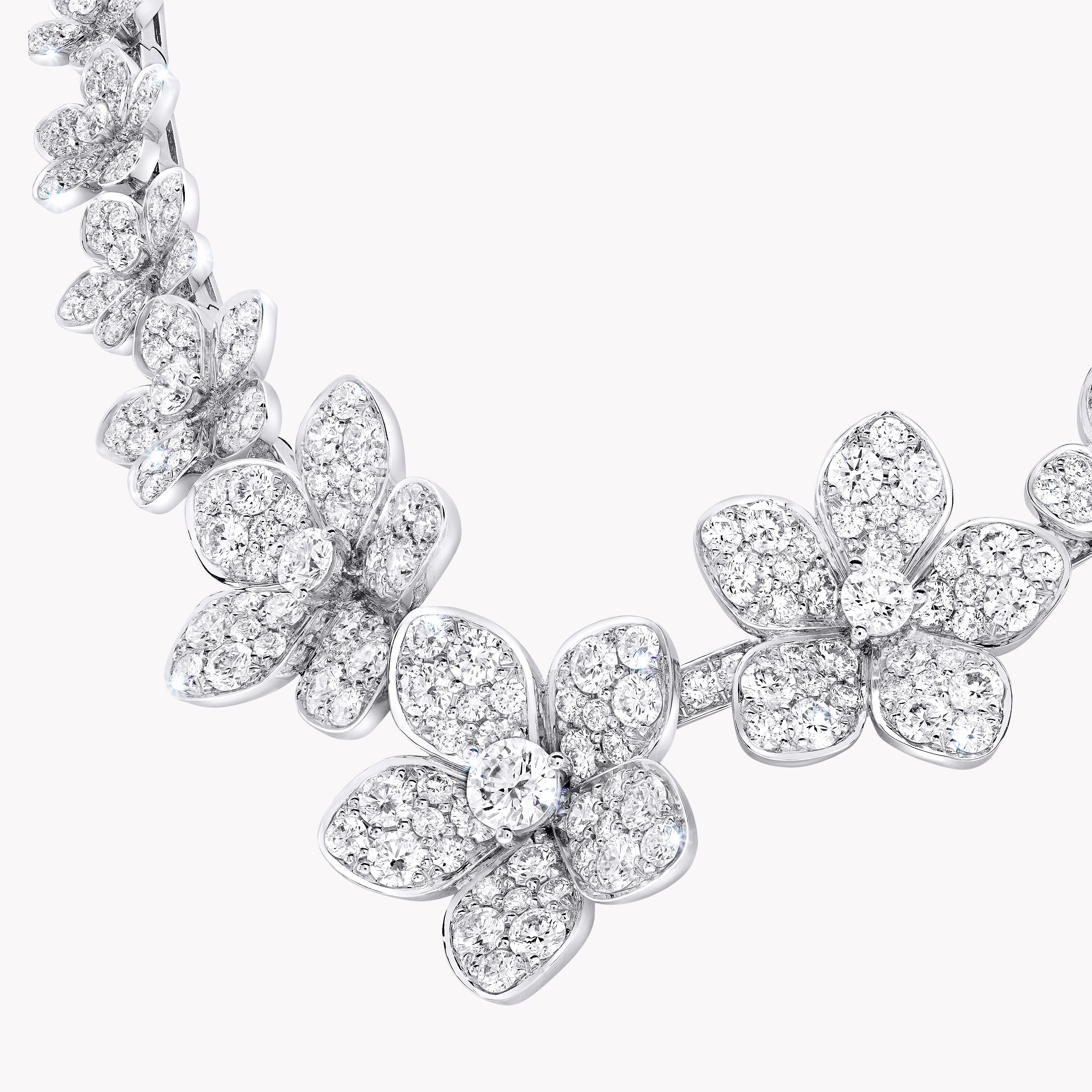 V-Shaped diamond tennis necklace in 18K gold - SKU#: 30842 — Michael John  Bridal