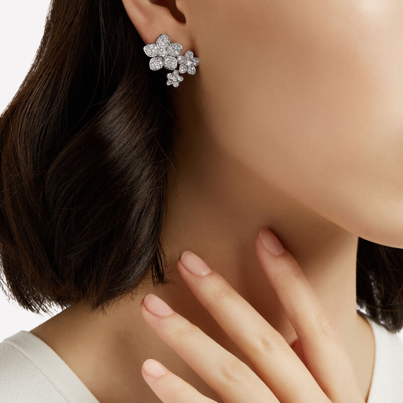 Wild Flower Diamond Cluster Stud Earrings, , hi-res
