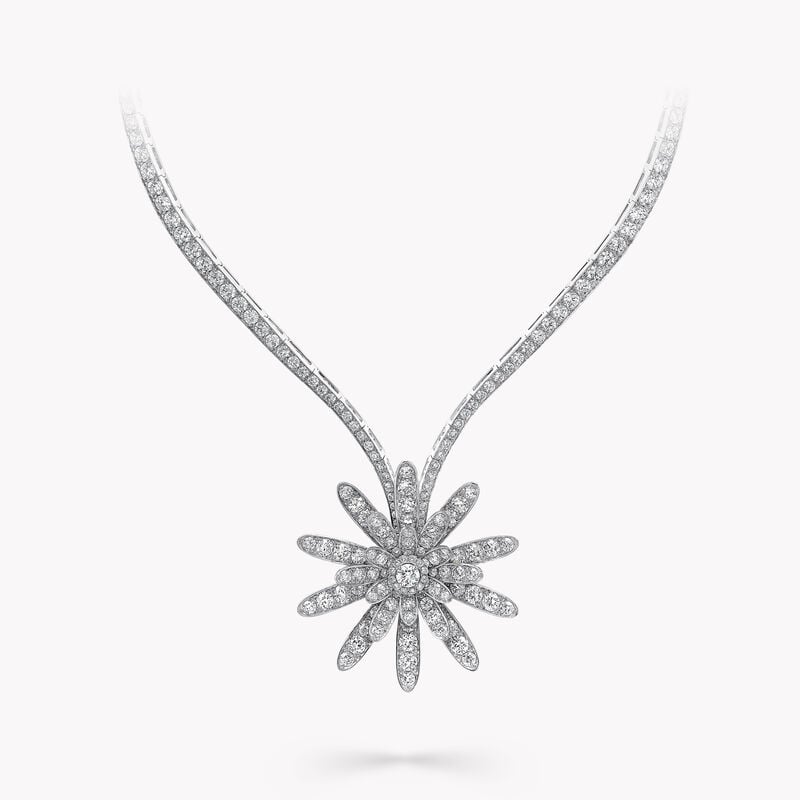 Large Wild Flower Diamond Necklace