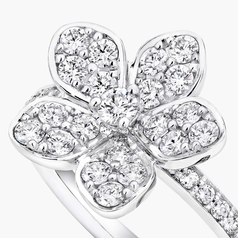 Wild Flower Pav&eacute; Diamond Ring