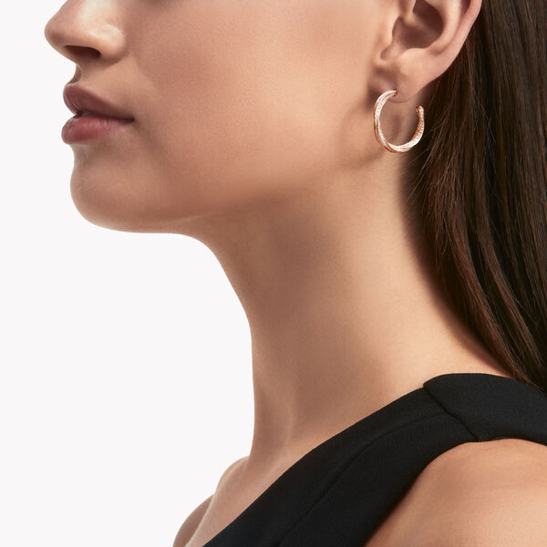 Spiral Diamond Hoop Earrings, , hi-res