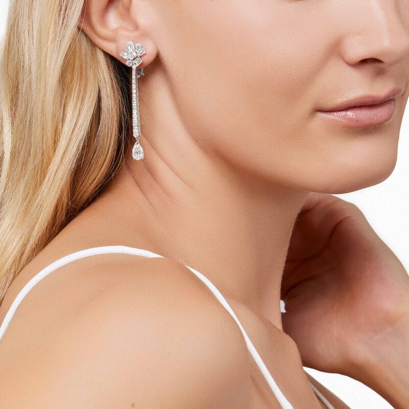 Multi Shape Diamond Line Earrings