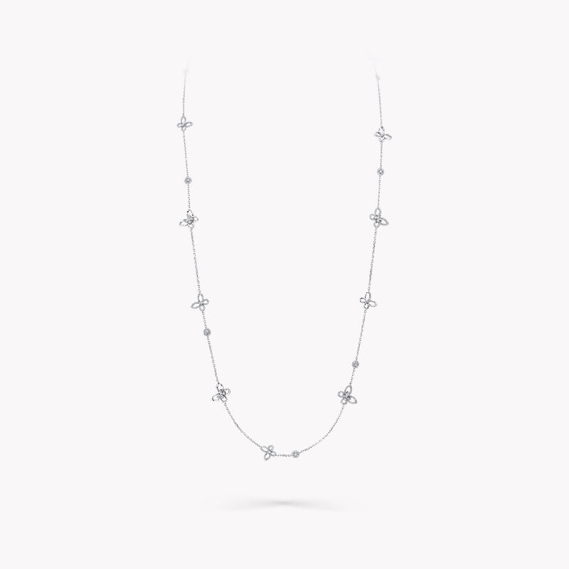 Butterfly Silhouette Diamond Long Necklace, , hi-res