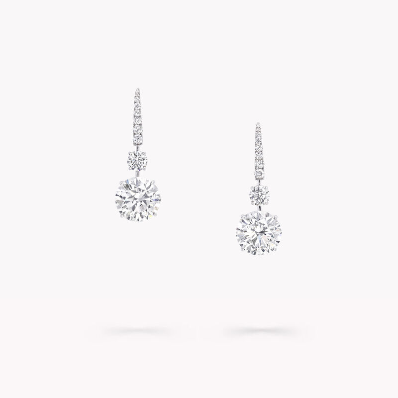 Round Diamond Solitaire Earrings, , hi-res