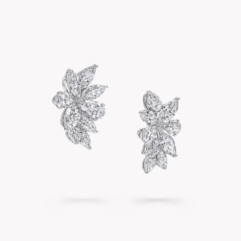 Pear Shape and Marquise Cut Diamond Earrings