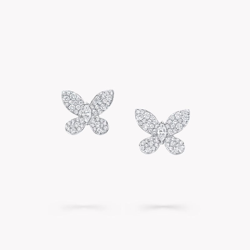 Petite clous d'oreilles en diamants Pavé Butterfly
