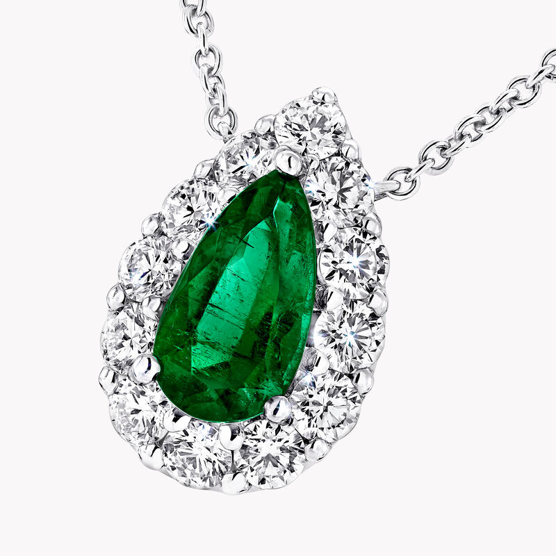 Icon梨形祖母綠和鑽石吊墜