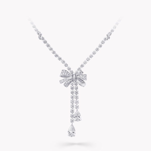Tilda's Bow Double Strand Pear Shape Diamond Necklace, , hi-res