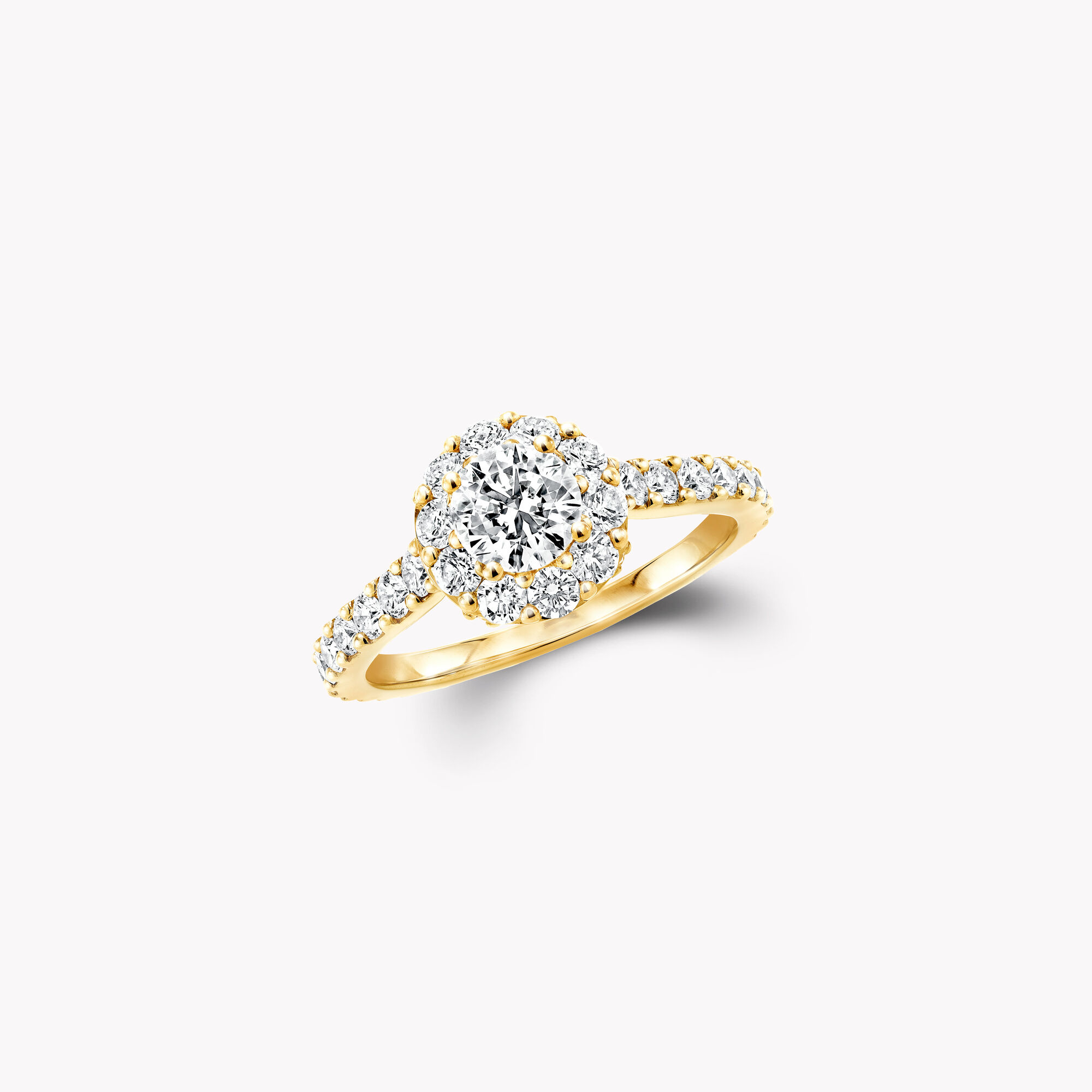 Icon Round Diamond Engagement Ring, Yellow Gold - Graff