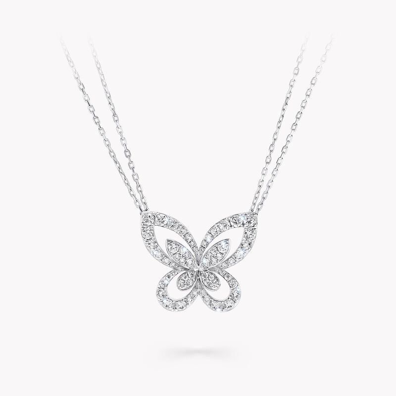 Butterfly Silhouette Large Diamond Pendant, , hi-res
