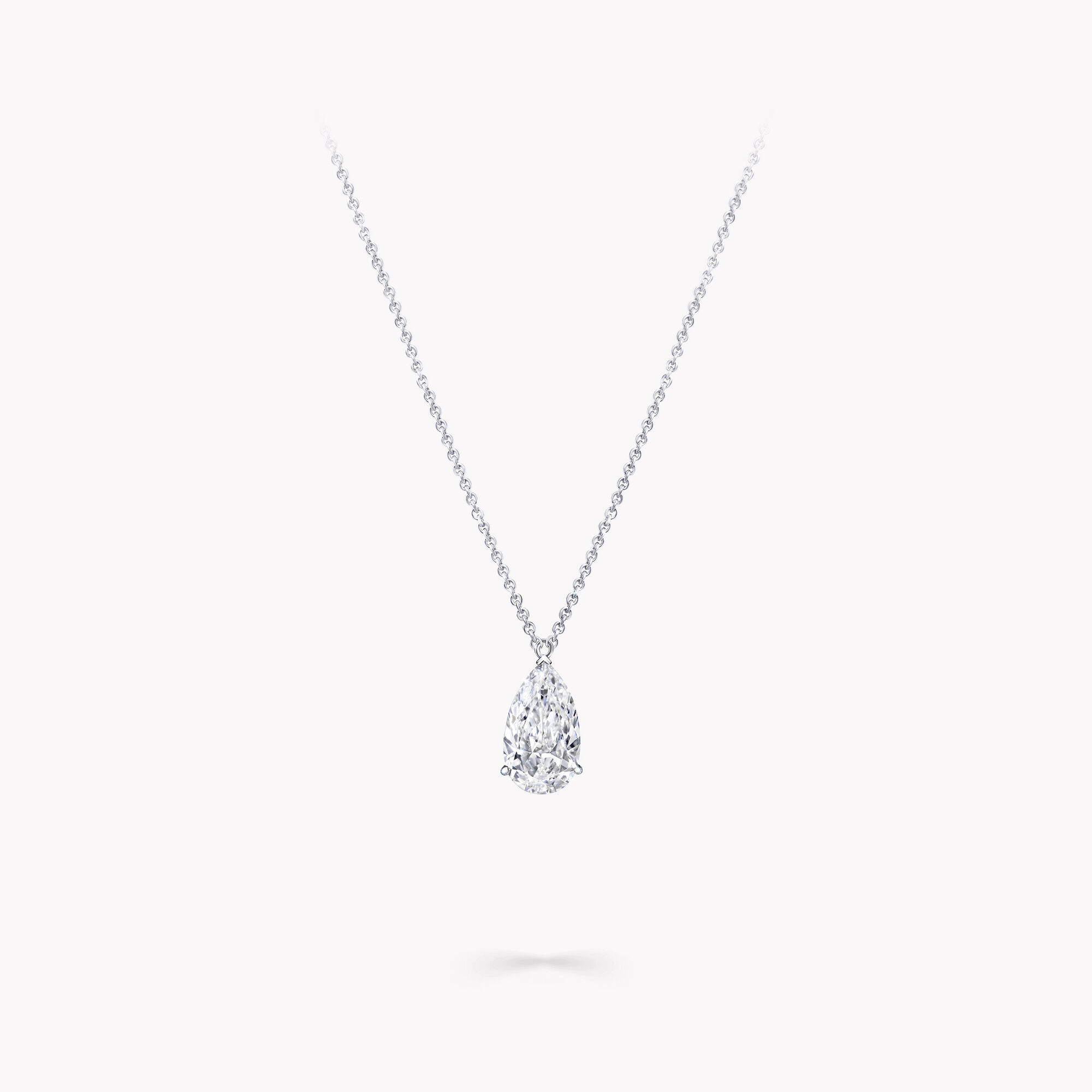 Pear Shape Diamond Solitaire Pendant, Platinum | Graff