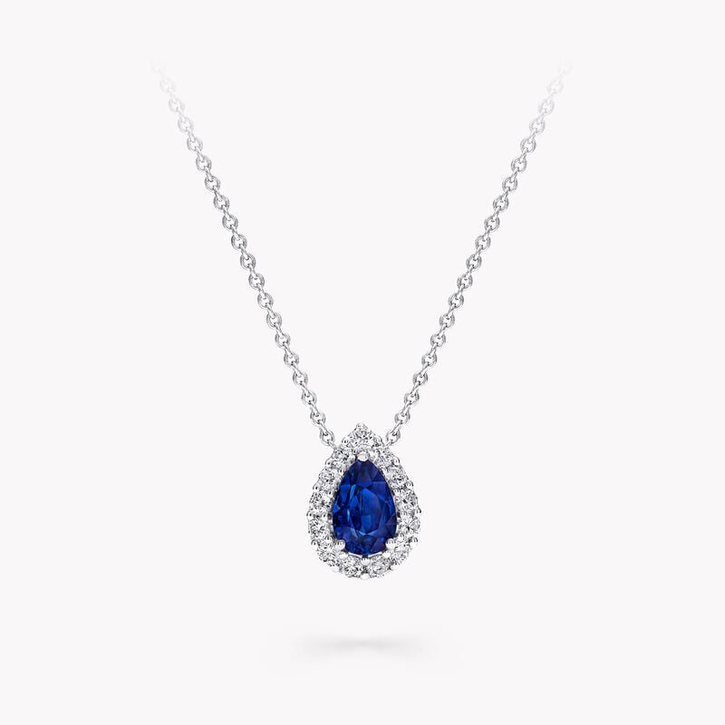 Icon Pear Shape Sapphire and Diamond Pendant