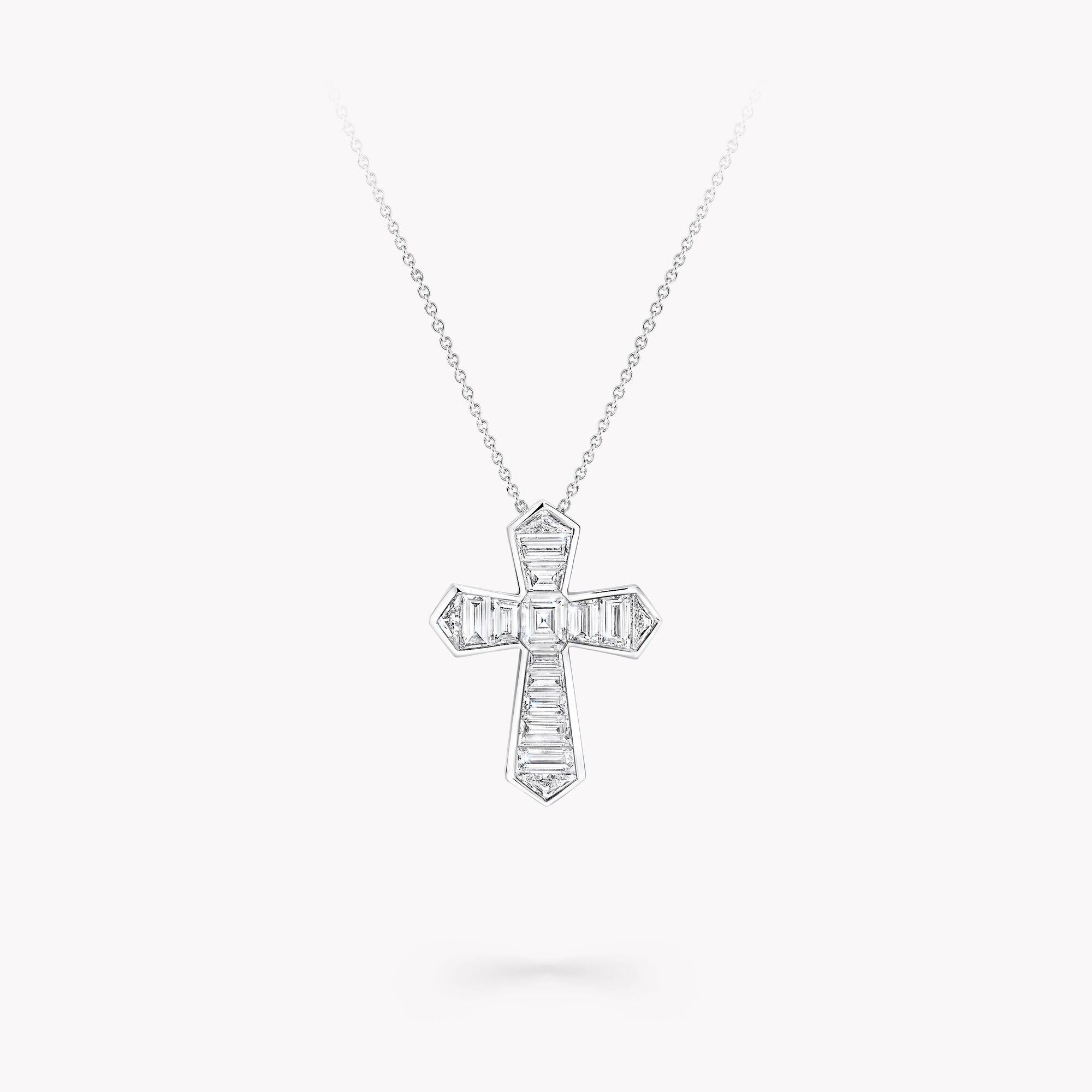 Baguette Cut Diamond Cross Pendant