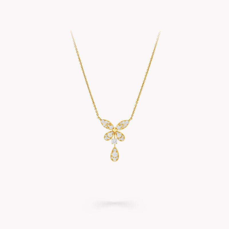 Pav&eacute; Butterfly Diamond Drop Pendant 