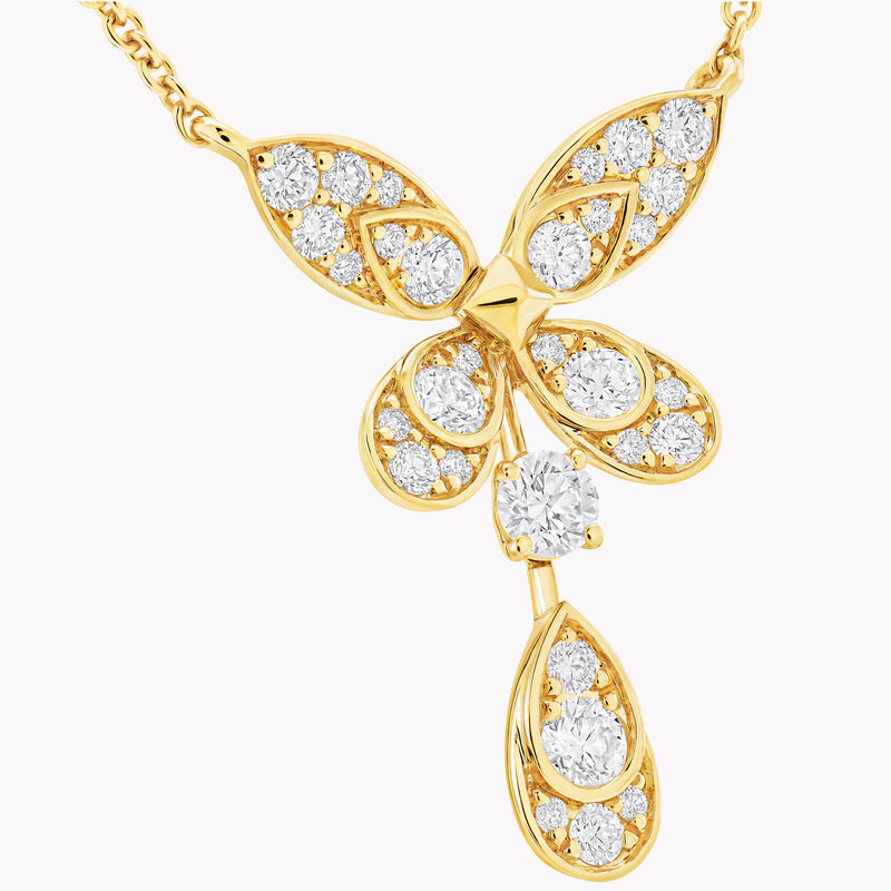 Pav&eacute; Butterfly Diamond Drop Pendant 