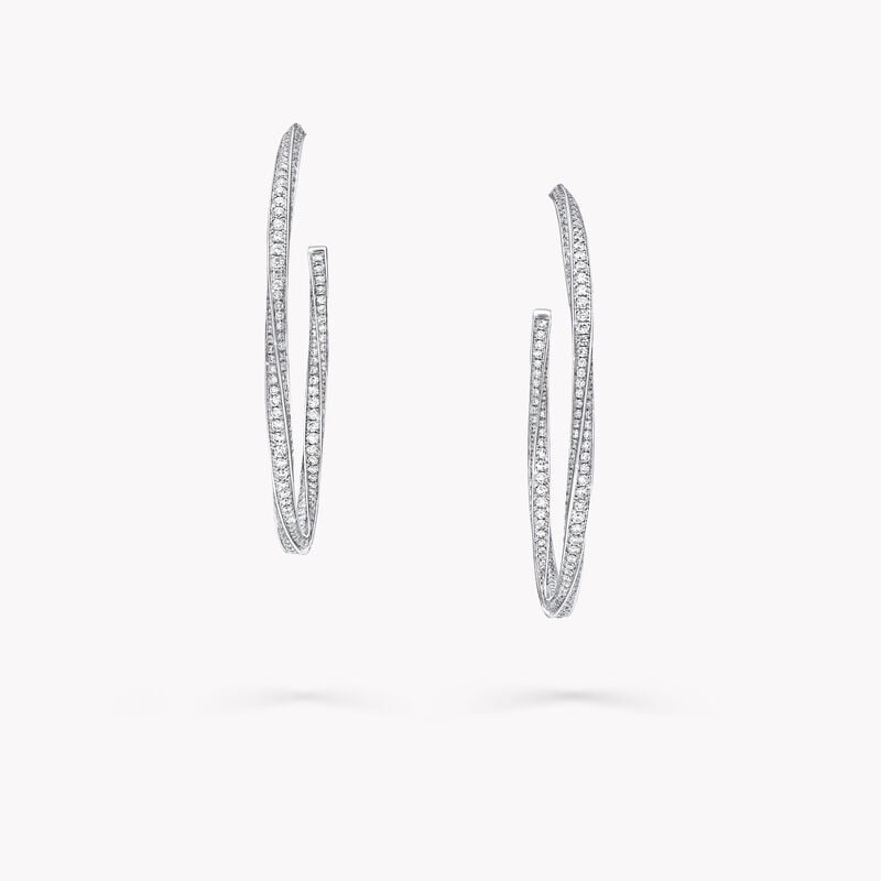 Large Spiral Diamond Hoop Earrings