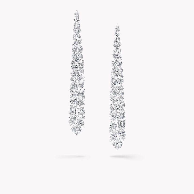 Multi-shape Diamond Drop Earrings