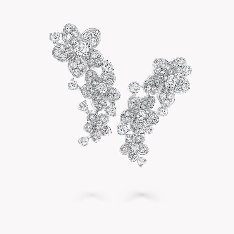 Wild Flower Diamond Ear Climber Earrings