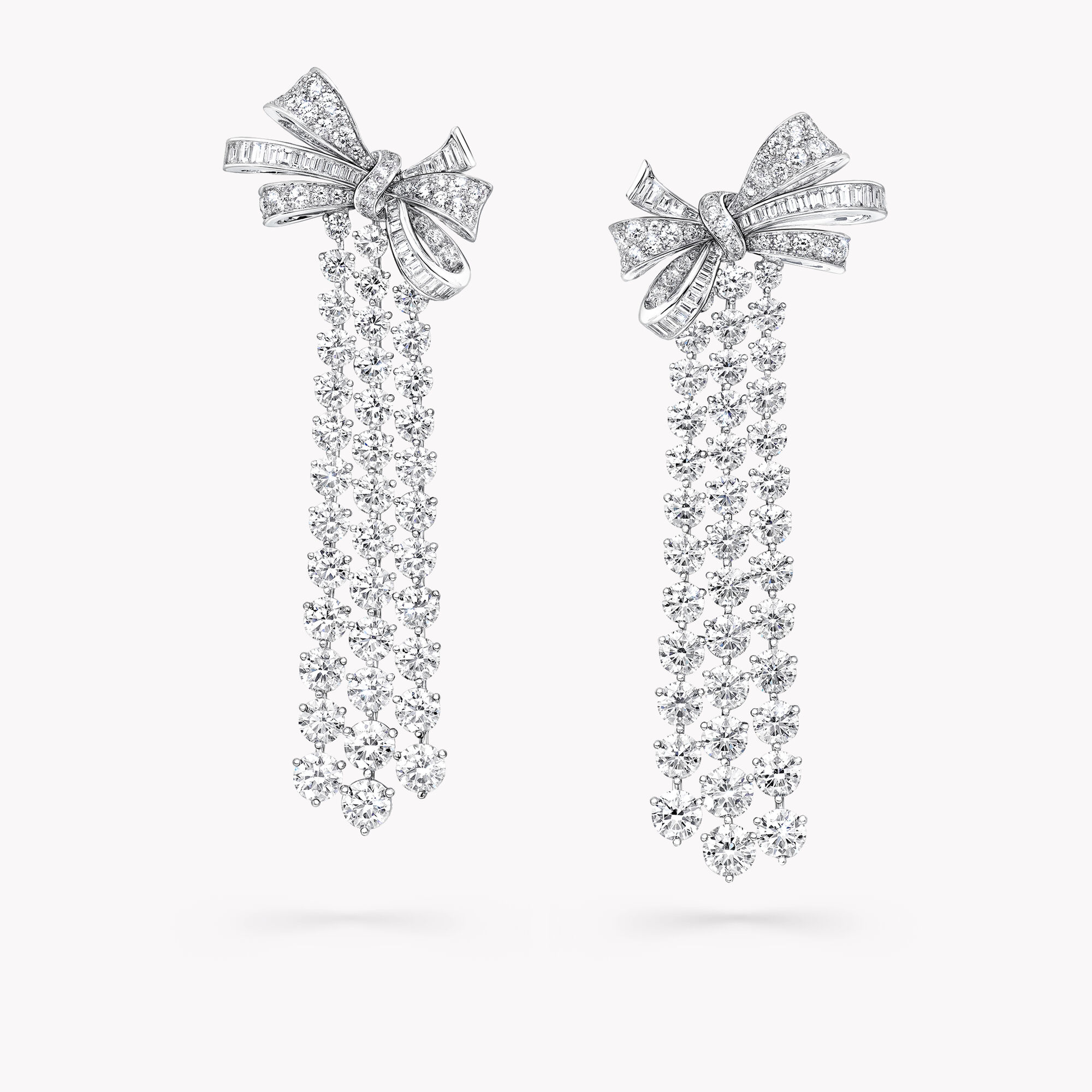 Tilda's Bow Triple Diamond Drop Earrings