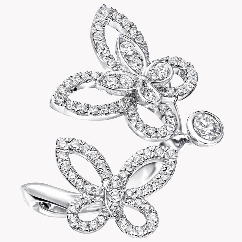 Multi Butterfly Silhouette Diamond Ring